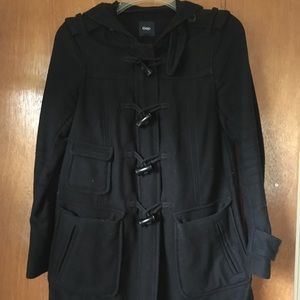 GAP black hooded peacoat